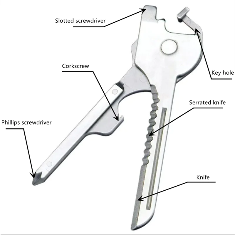Portable Stainless Steel Keychain Tool