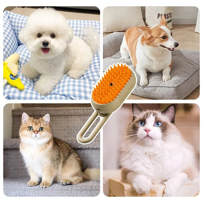 3-in-1 Electric Steam Pet Brush