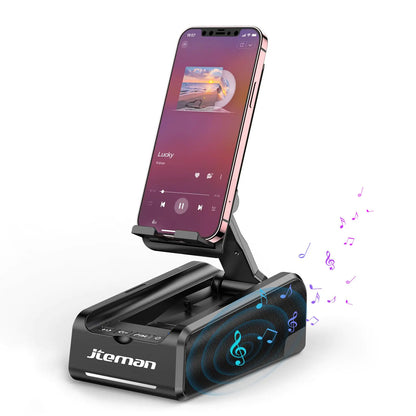 JTEMAN 2-in-1 Phone Stand & Bluetooth Speaker