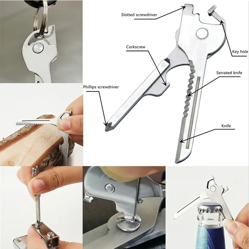 Portable Stainless Steel Keychain Tool